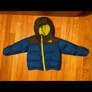 The Northface Toddler jacket. Blue and mint green jacket size 12-18 months.